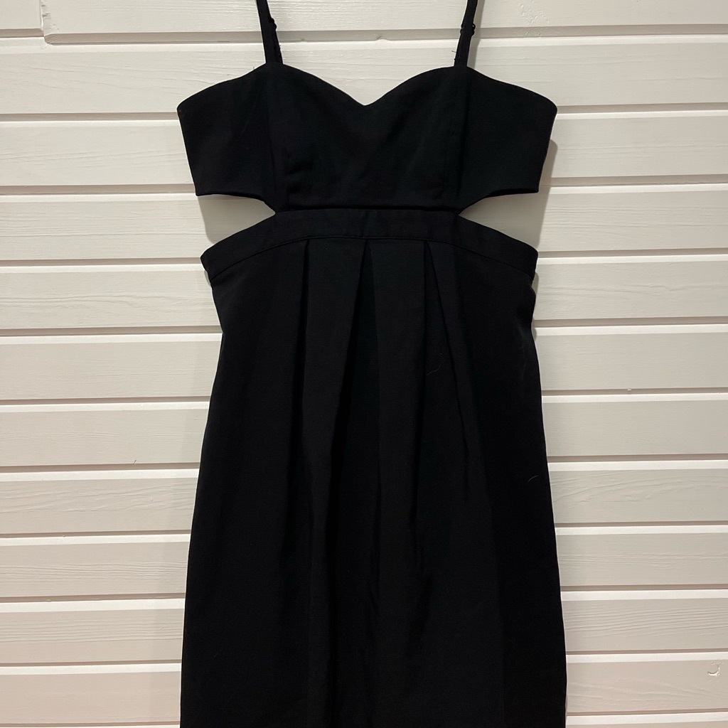 Black Sparkle & Fade Dress With Side Cutouts Xs
